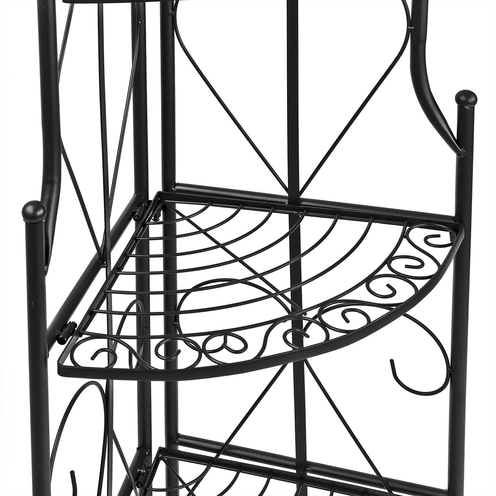 Nostalgie Eckregal 5 Böden – Pflanzenregal, Blumenregal, Gartenregal – dekorativ, stabil, platzsparend – für Blumen, Pflanzen, Garten, Balkon, Wohnzimmer, Terrasse