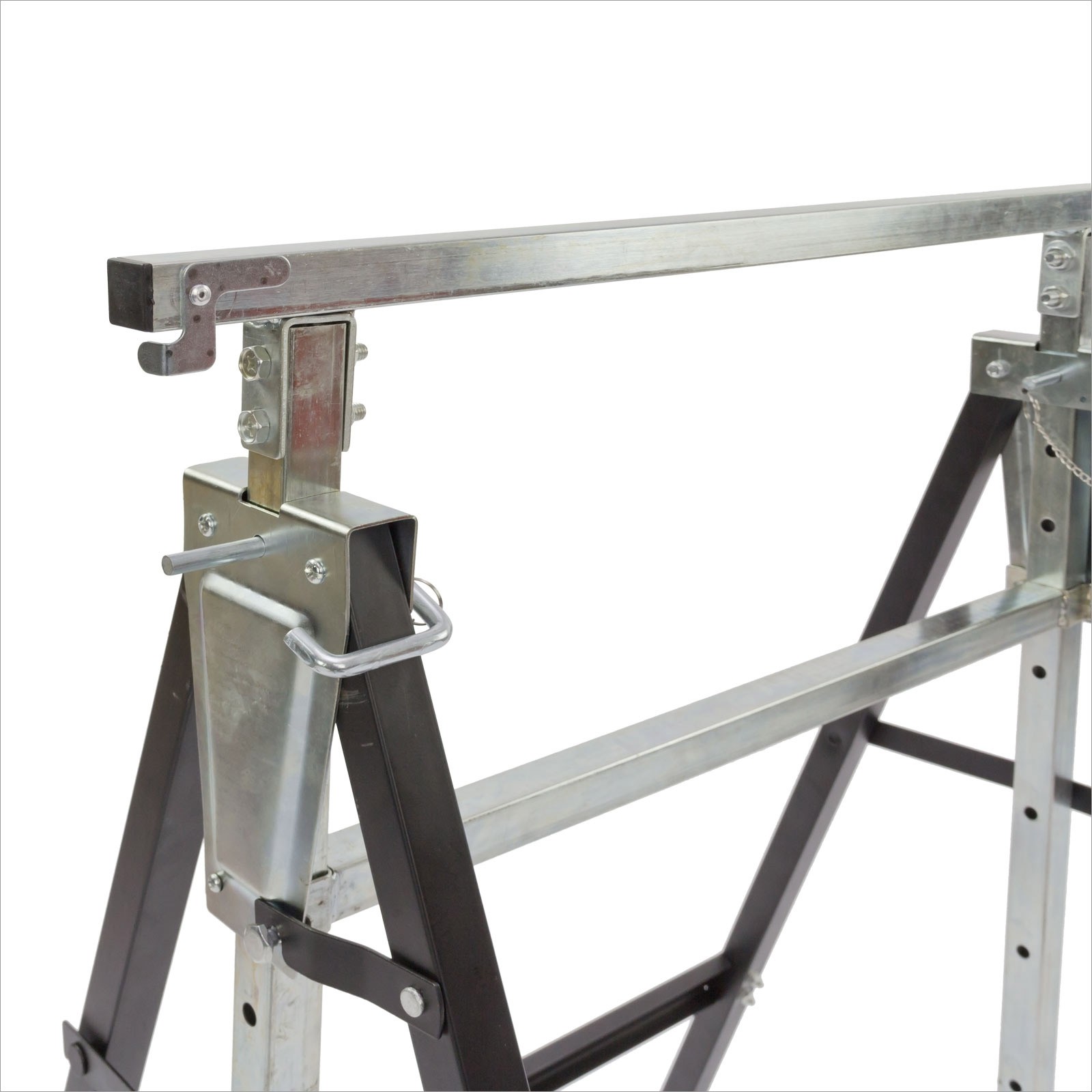Metall Klappbock 68x15,5x80 cm – Unterstellbock, Gerüstbock, Stützbock, Arbeitsbock – klappbar, robust, langlebig – für Werkstatt, Bau, Heimwerker, Montage