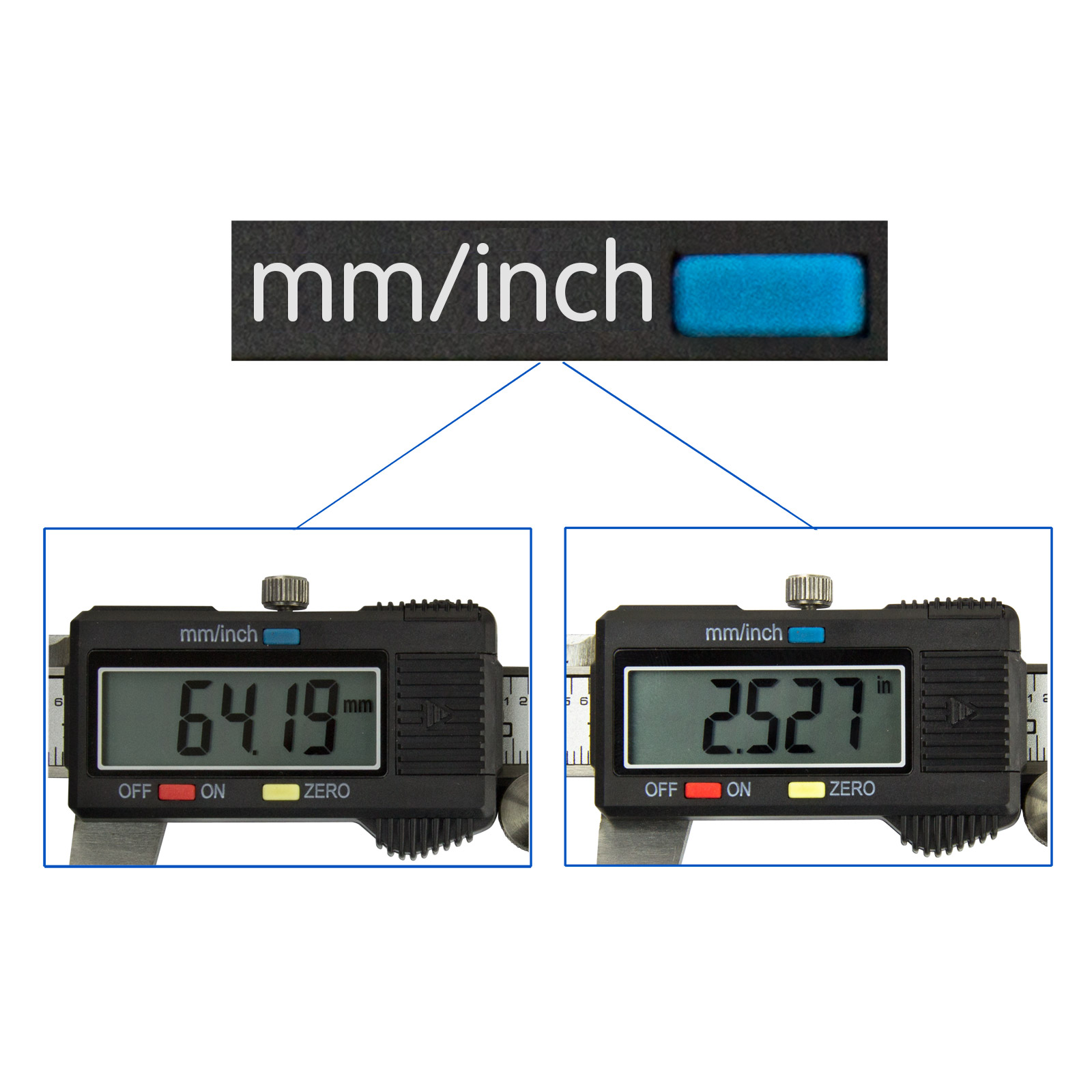 Jj-shop24 Digitaler Messschieber 0-150mm – LCD, Kohlefaser-Kunststoff, Für Innen- Und Außenmessung