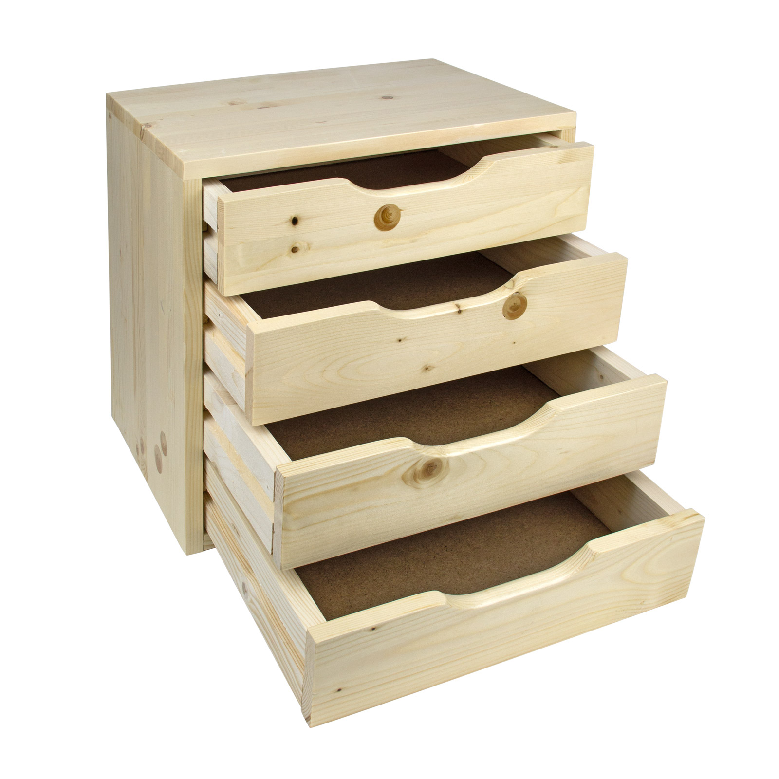 Universal Schubladenbox Holz / Holzbox SB4 mit 4 Schubladen Miniregal