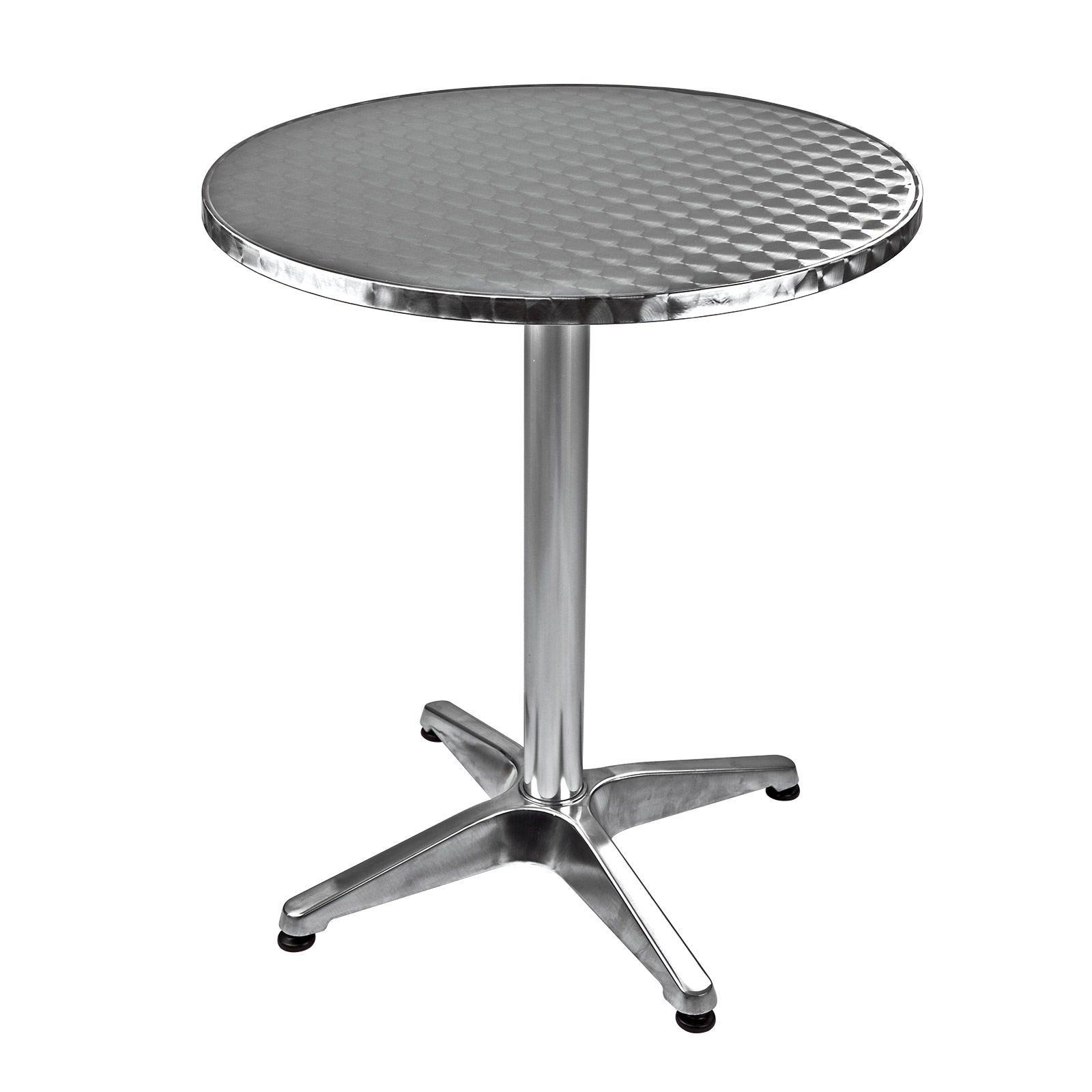 Bistrotisch Ø60 cm Aluminium Gartentisch, Balkontisch rund, Schleifdekor, kompakt & stabil, schneller Aufbau, ideal für Terrasse, Bistro, Café