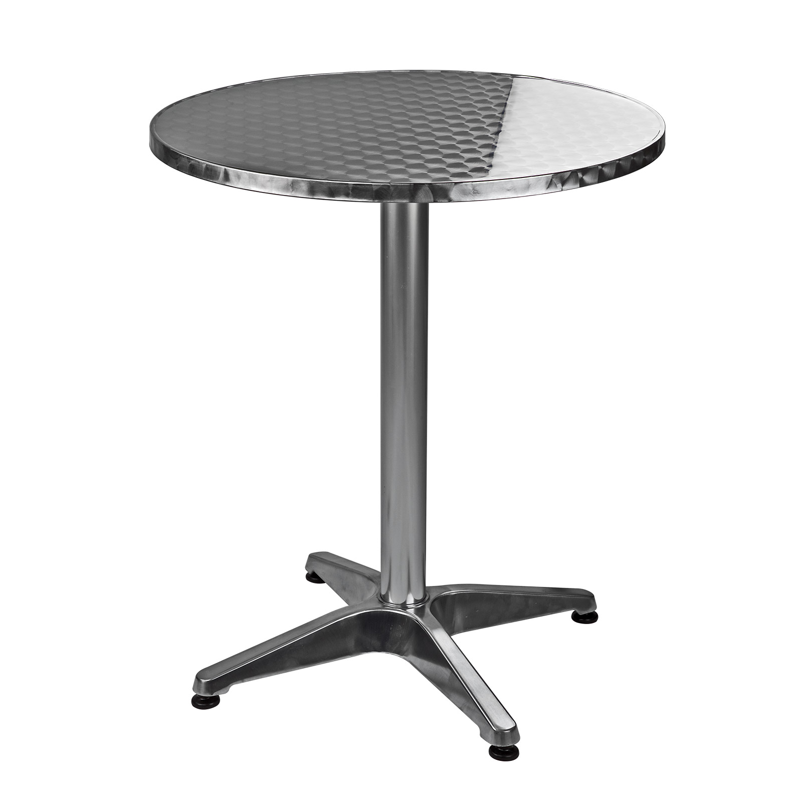 Bistrotisch Ø60 cm Aluminium Gartentisch, Balkontisch rund, Schleifdekor, kompakt & stabil, schneller Aufbau, ideal für Terrasse, Bistro, Café