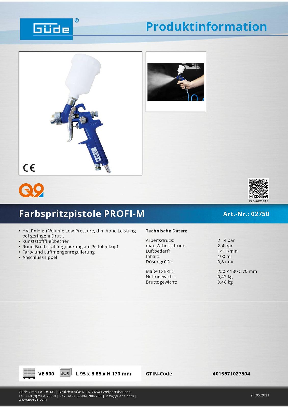 LUX-TOOLS Druckluft Spritzpistole HVLP | Lackierpistole mit LUX-TOOLS Druckluft Spritzpistole HVLP | Lackierpistole mit