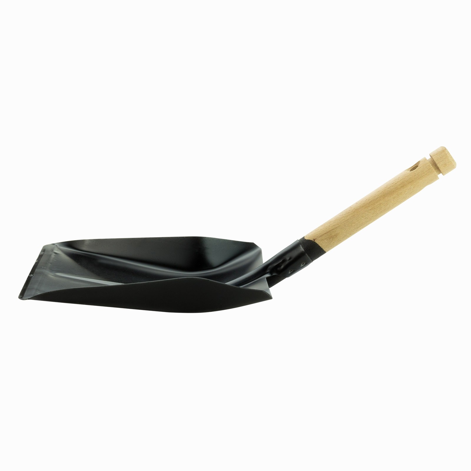 Agrarflora Kehrschaufel Aus Metall 23x22cm – Mit Holzgriff, Schwarz Lackiert, Made In Germany