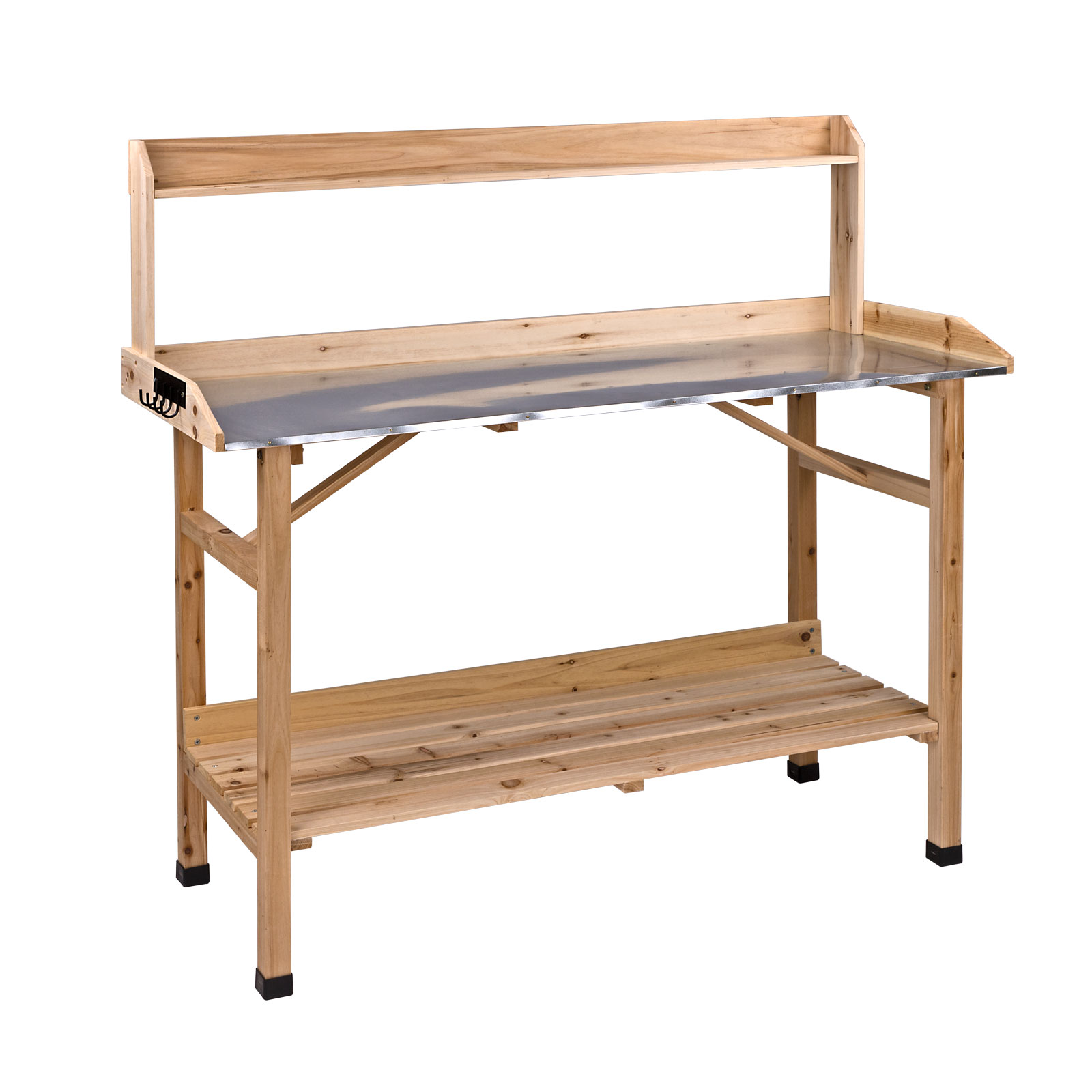 Pflanztisch Aster 117x45x91 cm, Pflanzentisch, Gärtnertisch, Blumentisch, Massivholz, Dekotisch für Garten, Terrasse, Balkon