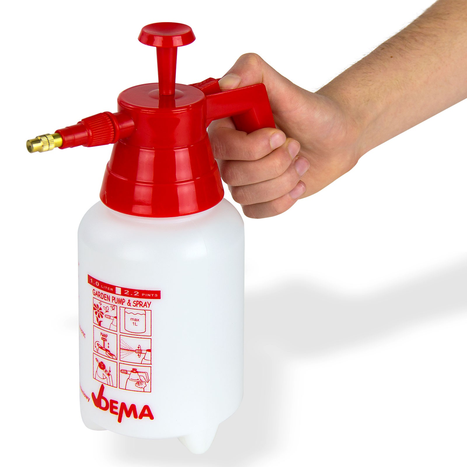 Drucksprüher 1 L Gartenspritze, Drucksprühgerät, Pflanzensprüher, Pumpsprüher, für Garten, Pflanzen, Blumen, Balkon, Terrasse, Gemüse, Haus & Garten