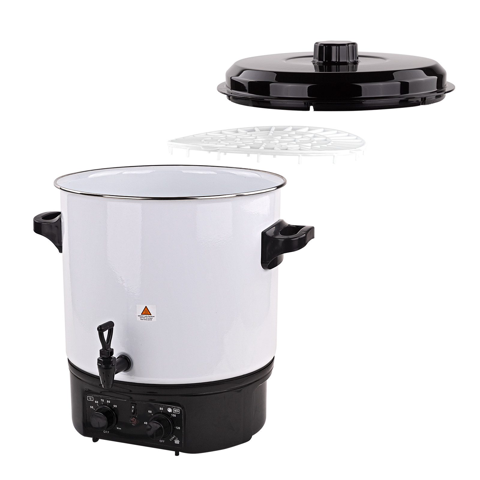 Einkochautomat EA27 – 27 Liter, 1800 Watt, Einkocher, Einkochtopf, Glühweintopf, Gulaschkanone, mit Timer & Alarm – ideal für Einkochen, Erhitzen & Warmhalten