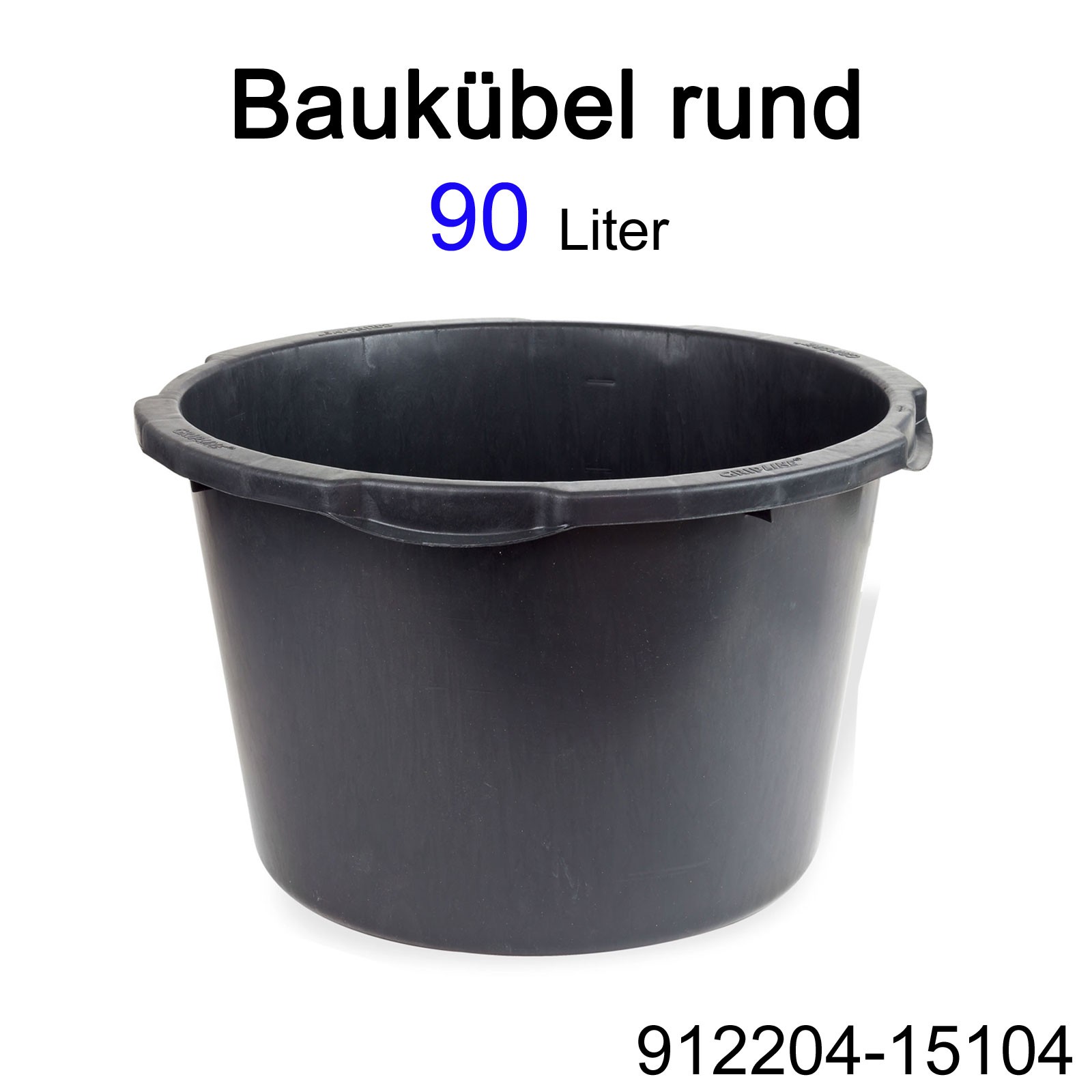 Mörtelkübel Mörtelwanne Baueimer rund 90 Liter [Artikelpaket]