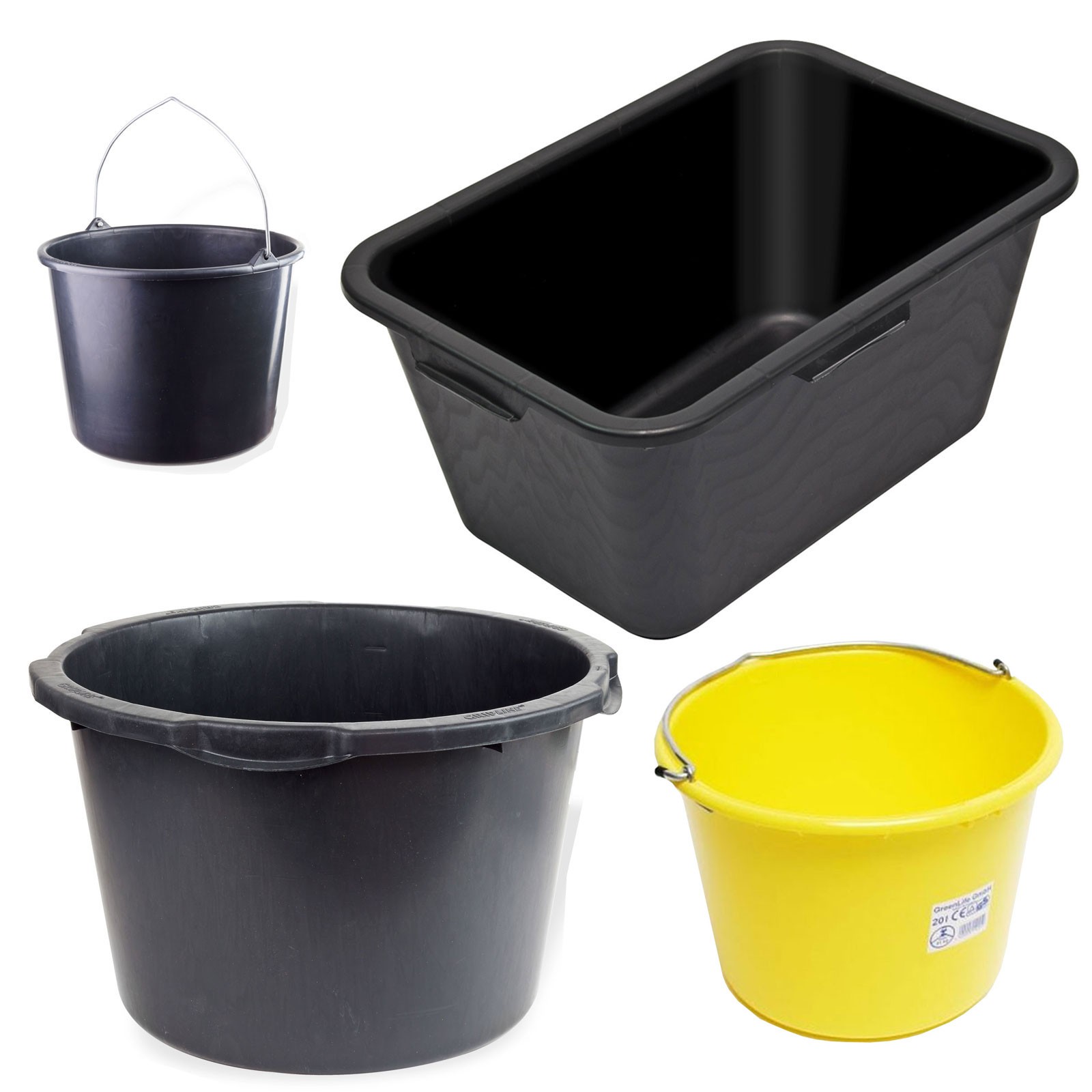 Dema 15101 Mörtelkübel Mörtelwanne Baueimer 20 Liter [Artikelpaket]