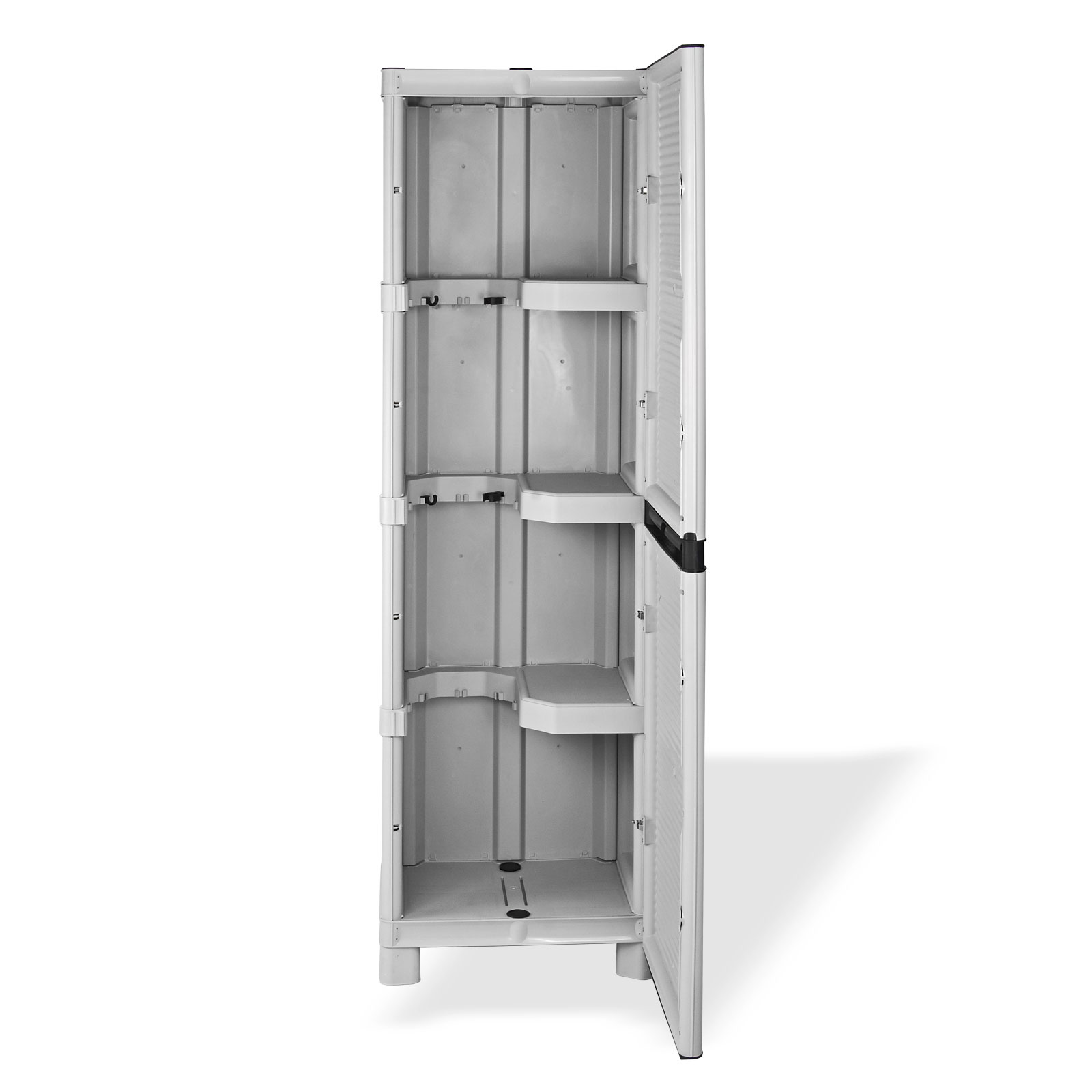 Putzmittelschrank 50x39x172 cm – Kunststoffschrank, Gartenschrank, Putzschrank – aus PVC, robust, wetterfest – für Besen, Reinigungsmittel, Haushaltsgeräte