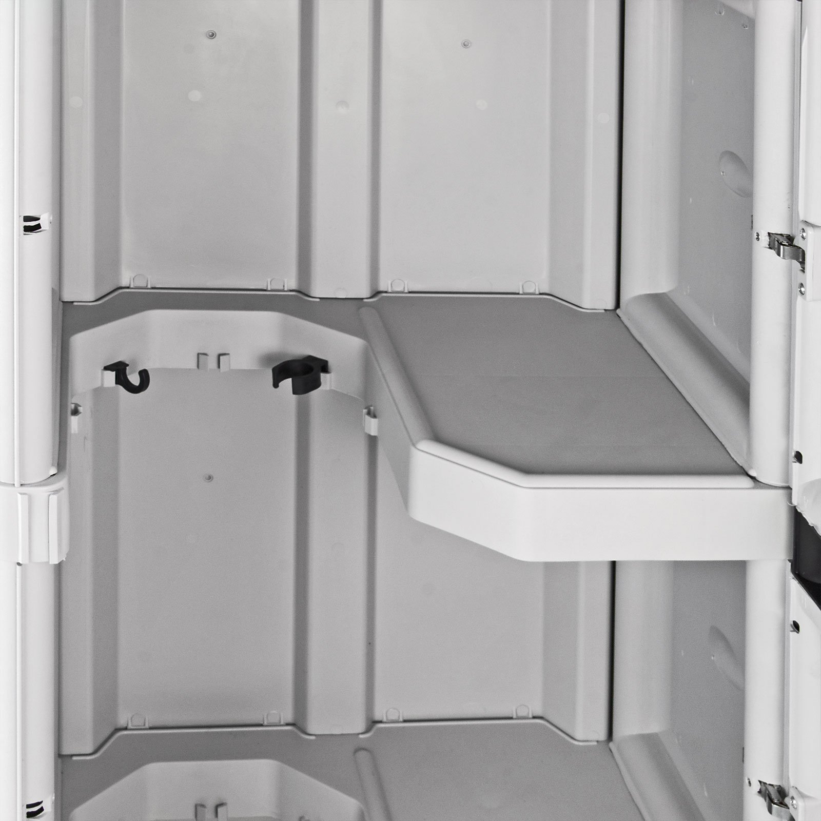 Putzmittelschrank 50x39x172 cm – Kunststoffschrank, Gartenschrank, Putzschrank – aus PVC, robust, wetterfest – für Besen, Reinigungsmittel, Haushaltsgeräte