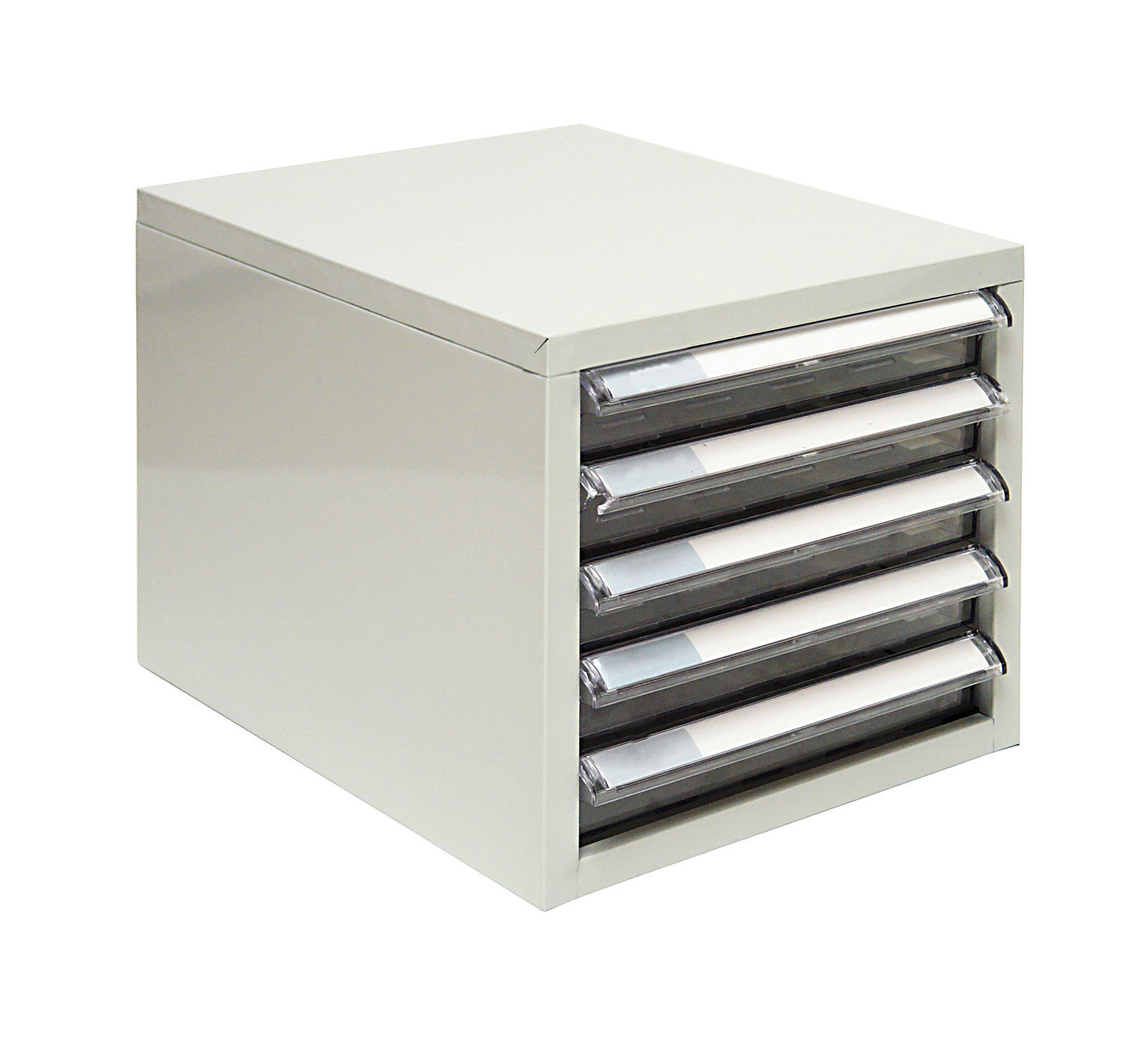 Metall Schubladenbox Abschließbar – 5 Fächer, 35x31,5x40,5 Cm – Mit Etikettenschlitz – Für Büro & Zuhause