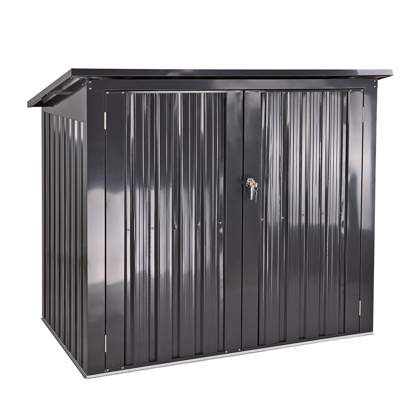 Metall Mülltonnenbox 2x240 L – Gartenbox, Müllbox, Aufbewahrungsbox – robust, wetterfest, abschließbar – für Mülltonnen, Garten, Terrasse, Recycling, Abfallaufbewahrung