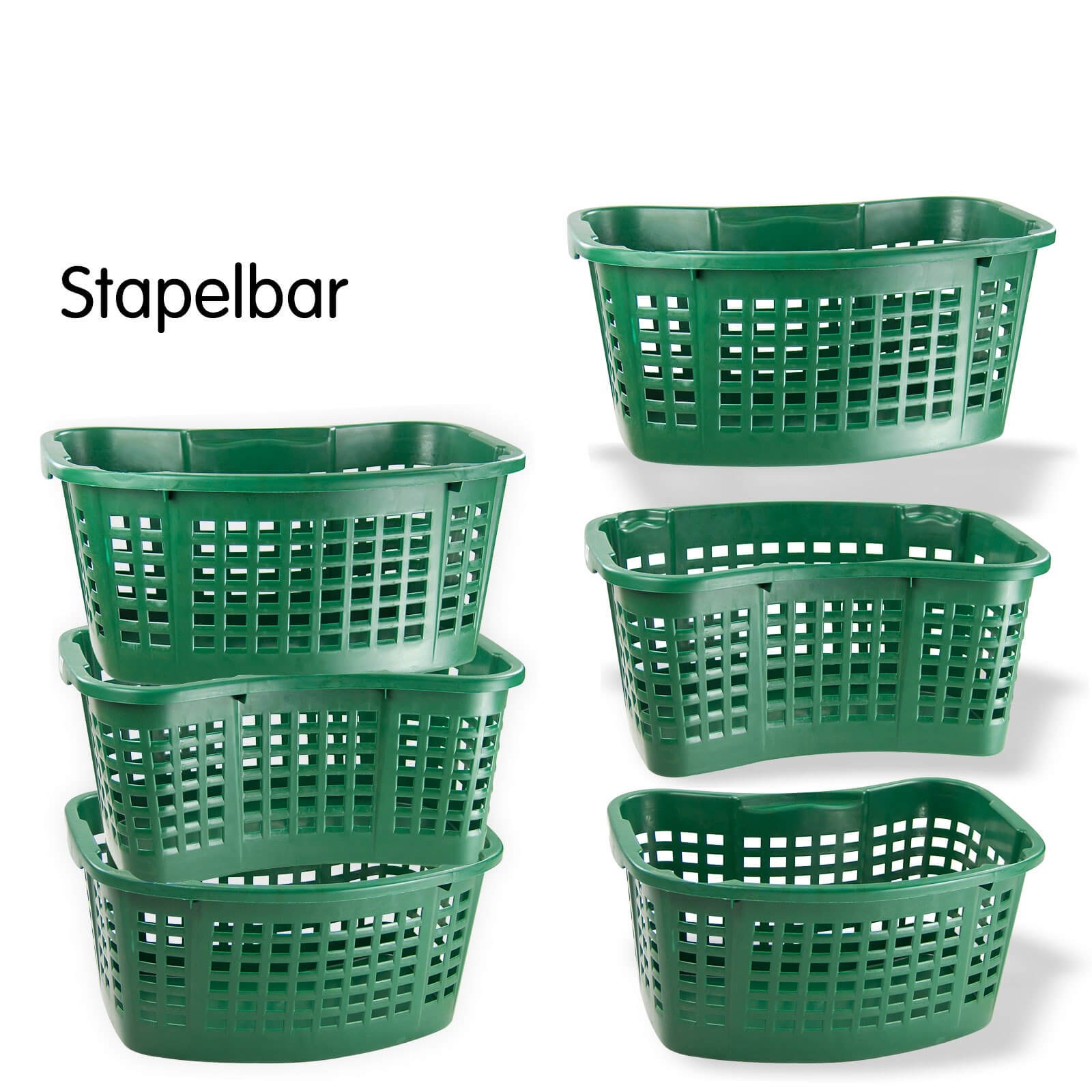 2x Universalkorb 35 Liter grün Wäschekorb Brennholzkorb Obstkorb Kartoffelkorb Korb [Artikelpaket]
