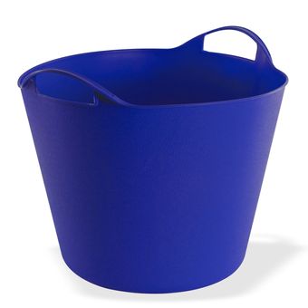 Multikorb 25 L, flexibler Plastikkorb, Eimer & Futtertrog, Transporttrog, blau, langlebig, vielseitig einsetzbar, ideal für Tiere, Garten, Haushalt