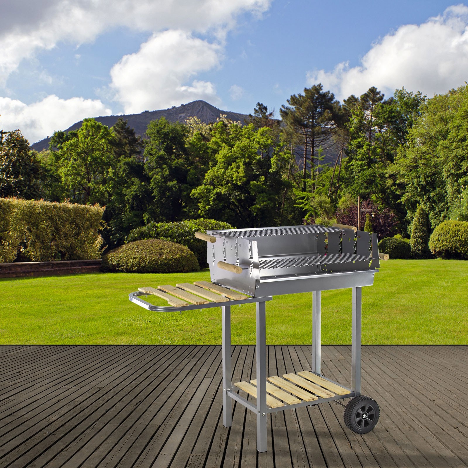 Grillwagen / Holzkohlegrill MONTANA II Gartengrill Barbecue-Grill