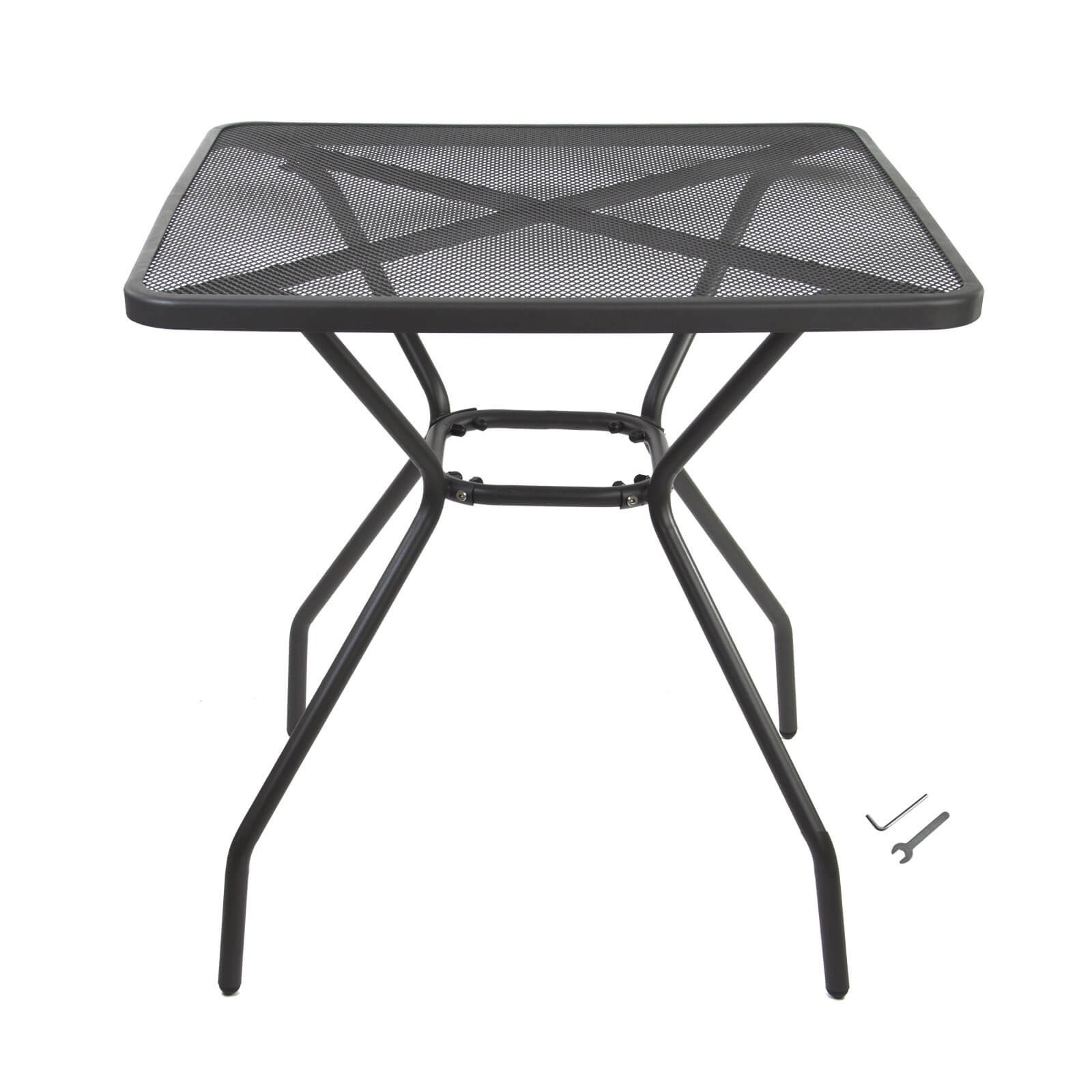Gartentisch Seattle 70x70 cm, Balkontisch, Bistrotisch aus Streckmetall, wetterfest, abwaschbar, robust, Terrasse, Balkon, Gartenmöbel
