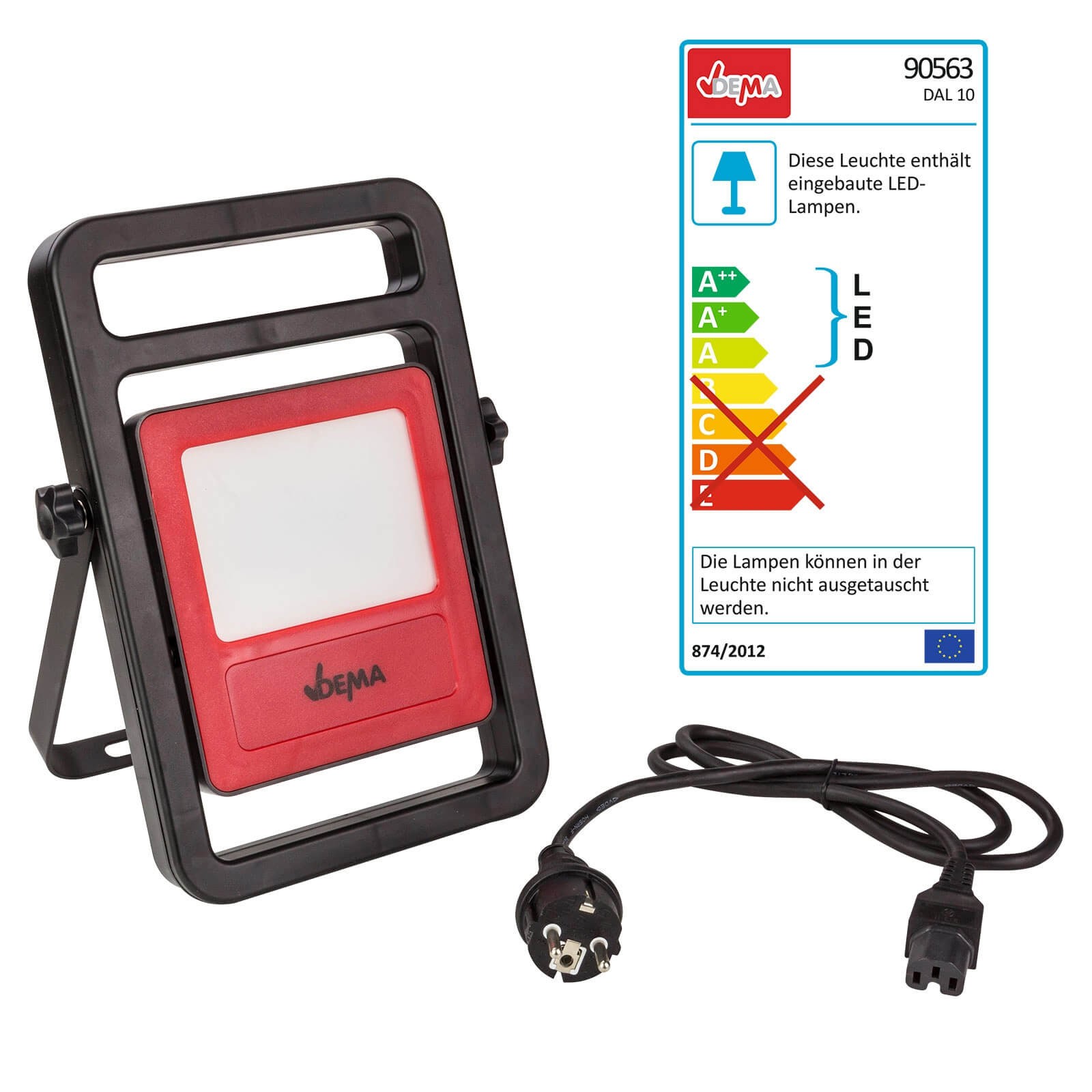 LED Akku Arbeitslampe DAL10 – Werkstattlampe, Stablampe, Handlampe, Arbeitsleuchte – robust, langlebig, kabellos – für Baustelle, Werkstatt, KFZ, Heimwerker, Reparaturen, Outdoor