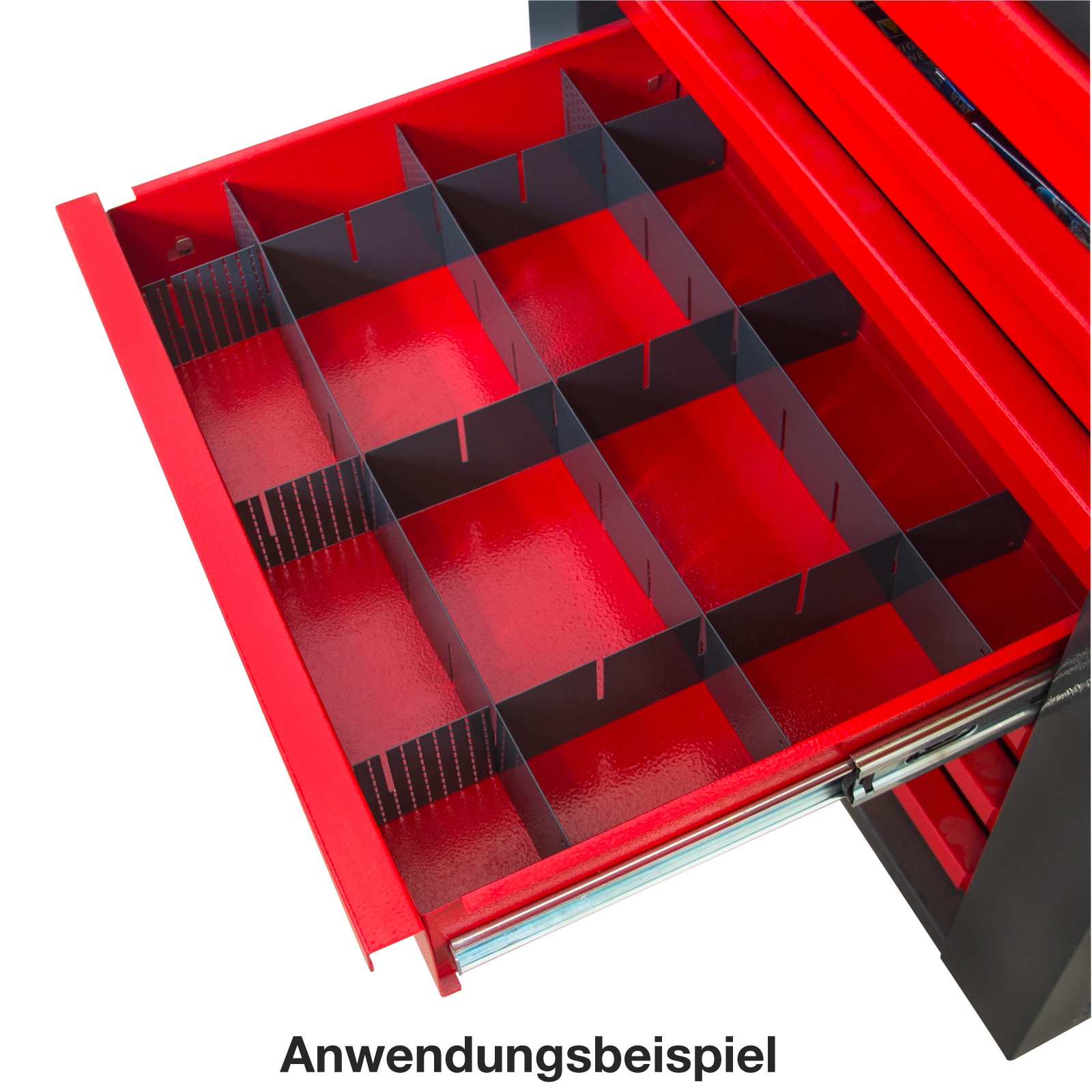 Universal Einteiler 40 50 60 cm RAL7016 Anthrazit Trennblech Fachtrenner für Schubladen Schrank Werkstattwagen