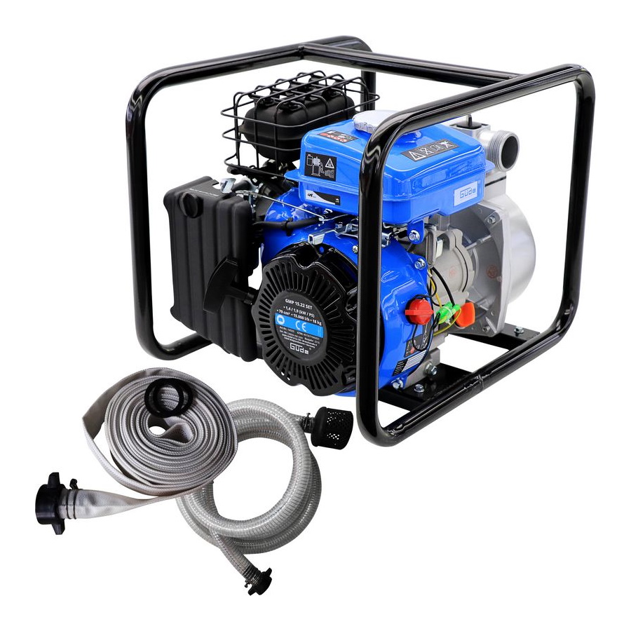 Produktbild von Goodyear Benzin-Wasserpumpe – 4-Takt, 212 Ccm, 4100 W, 32.000 L/h Förderleistung, 7 M Hubhöhe – Mit Alugehäuse & Keramikdichtung – Für Bewässerung, Pool & Überschwemmung