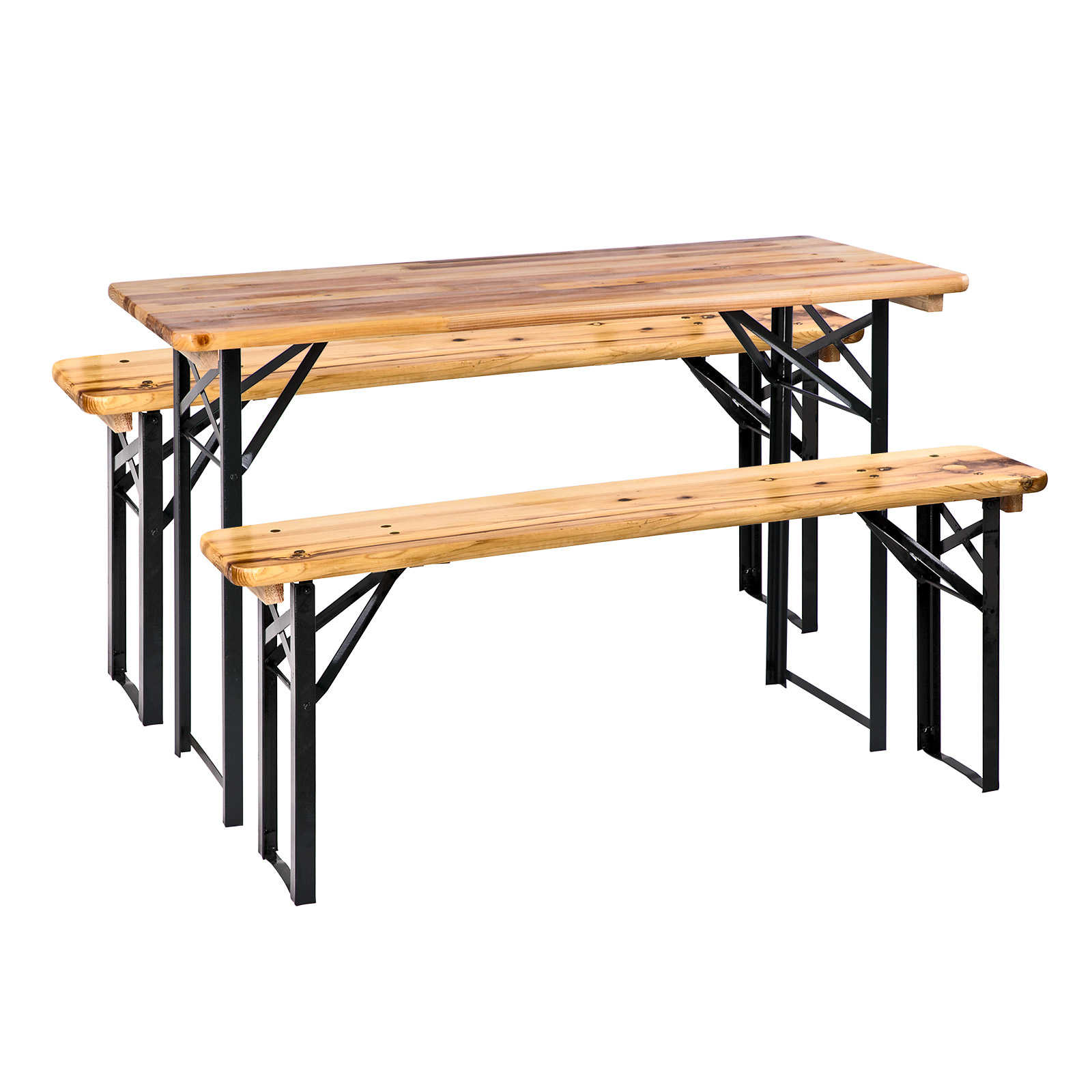 Bierzeltgarnitur Schwabing 120x60 cm, Bierbank, Biertisch, Festzeltgarnitur Set, klappbar, stabil, wetterfest, robust, Garten, Party, Biergarten