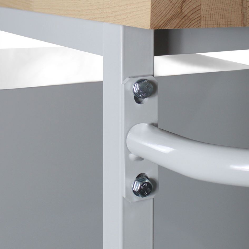 DEMA EKO 2 Tischwagen – 130x60x85cm, 500kg, 3 Schubladen, Buchenplatte, 4 Rollen, Für Werkstatt Und Garage
