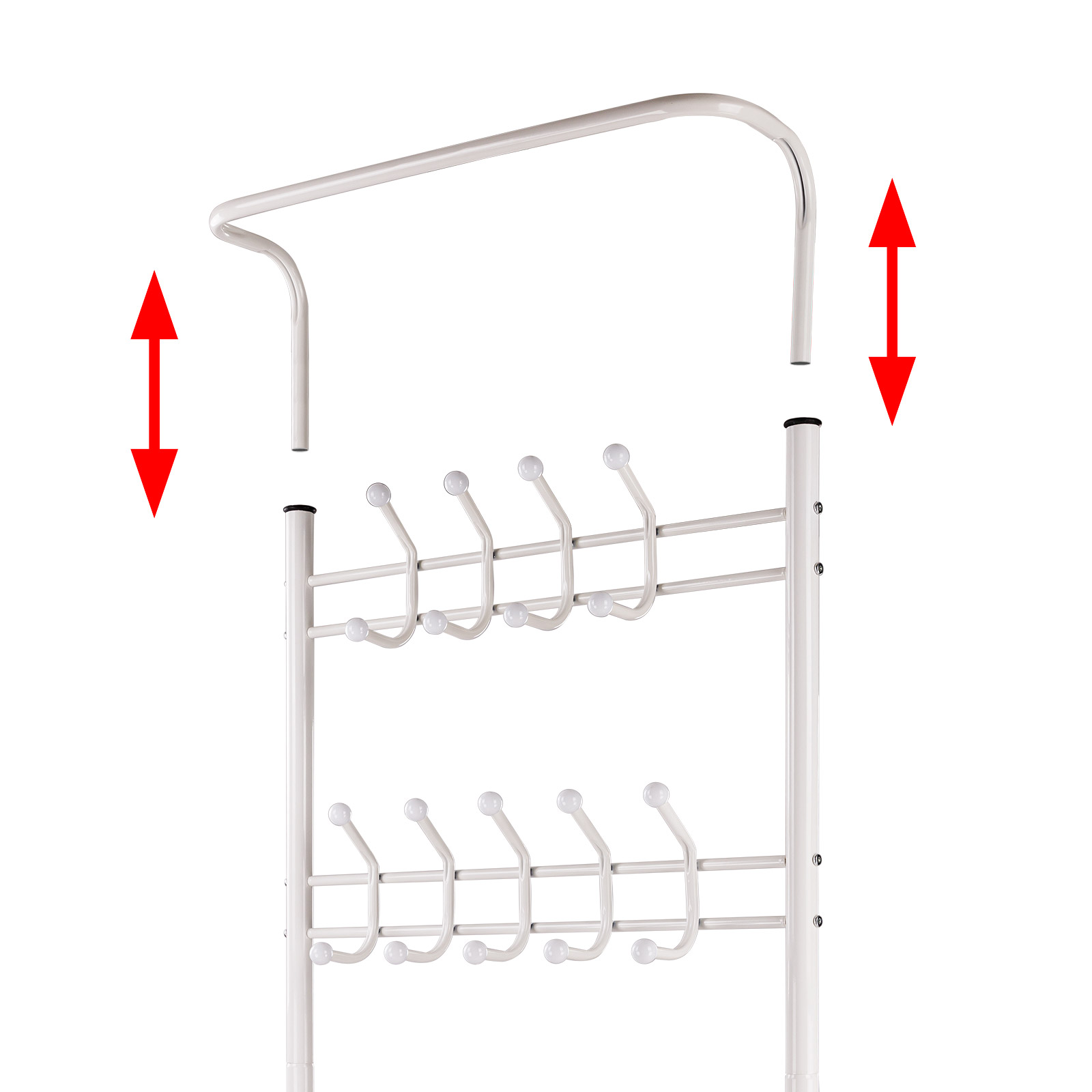 Metall Garderobenständer Kosice 66x30x190cm weiss Garderobe Dema Kleiderständer Kleiderhaken Schuhregal