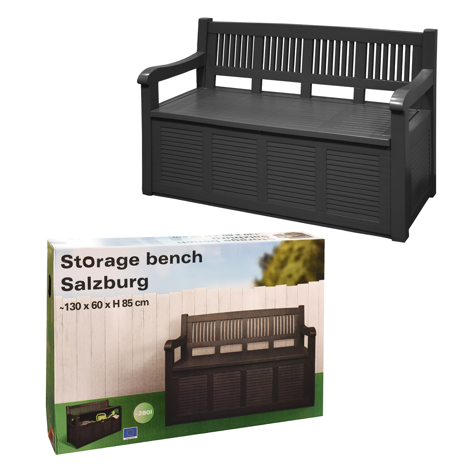 Gartenbank Kissentruhe Salzburg Auflagenbox Sitzbank Kissenbox