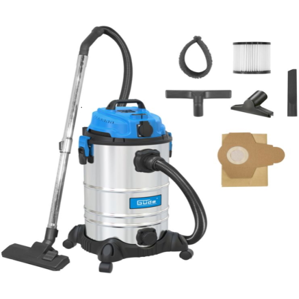 Güde Nass-Trockensauger GNTS30L, Staubsauger, Sauger, Industriestaubsauger, leistungsstark, robust, vielseitig, Werkstatt, Garage, Haushalt