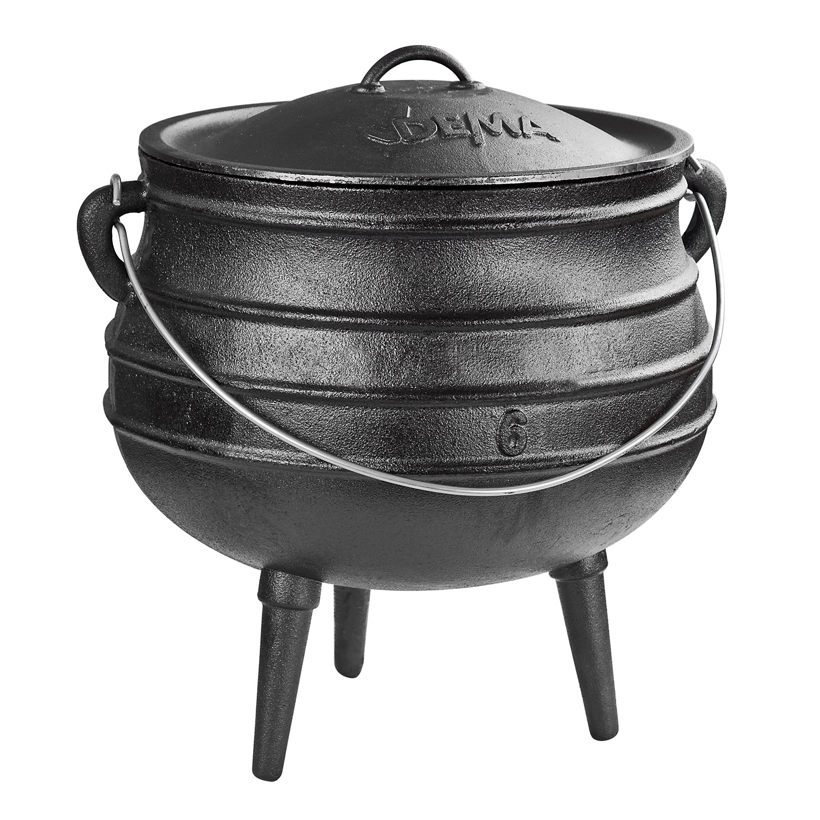 BBQ Topf Madagaskar 14 L - Dutch Oven, Schmortopf, Gusseisentopf, Grilltopf, Bräter, Gusstopf, Feuertopf, Feuerkessel - robust, hitzebeständig, langlebig - Grillen, Schmoren, Outdoor, Camping