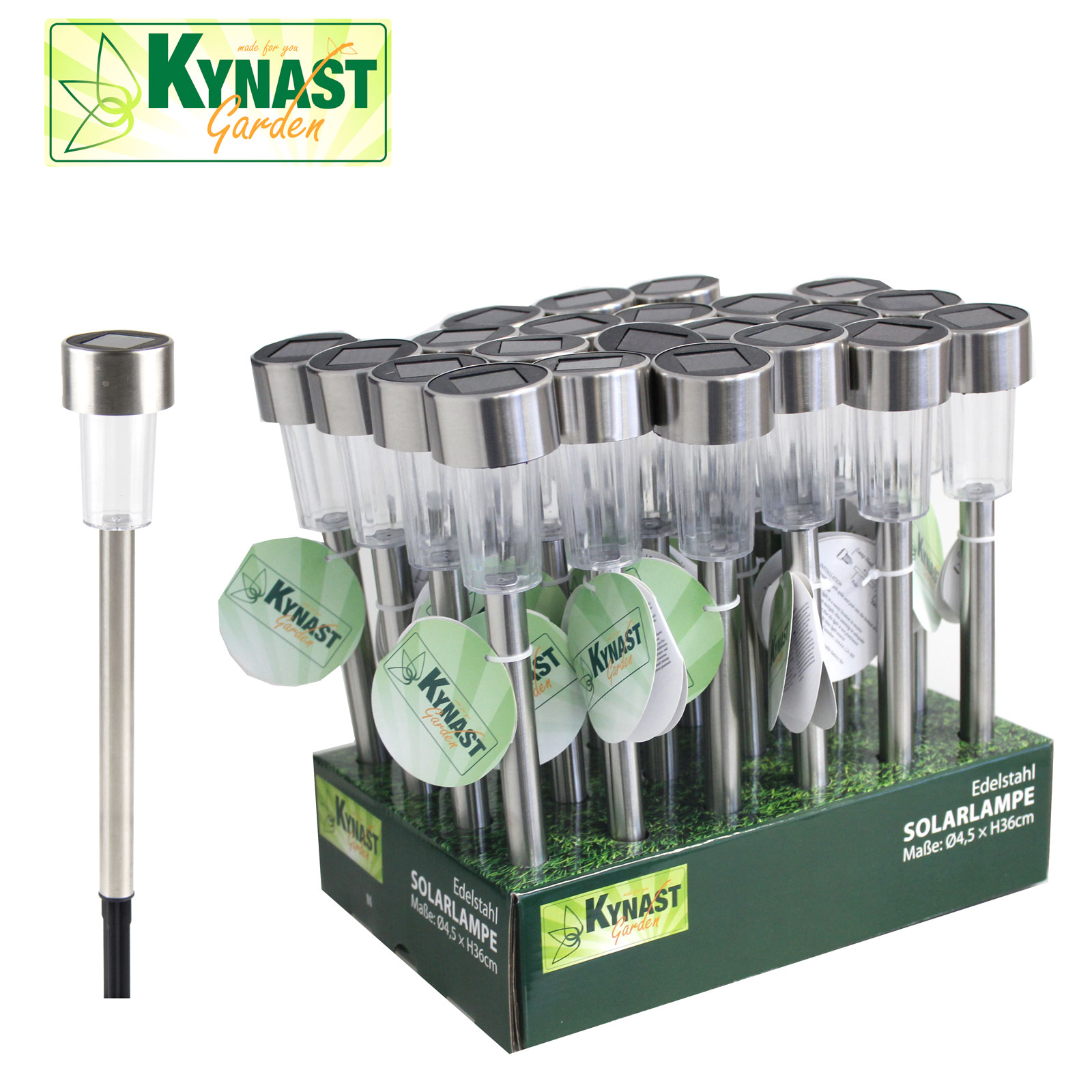 Solarlampe Gartenlampe Höhe 36 cm Durchmesser 4,5 cm Gartenleuchte Solarleuchte