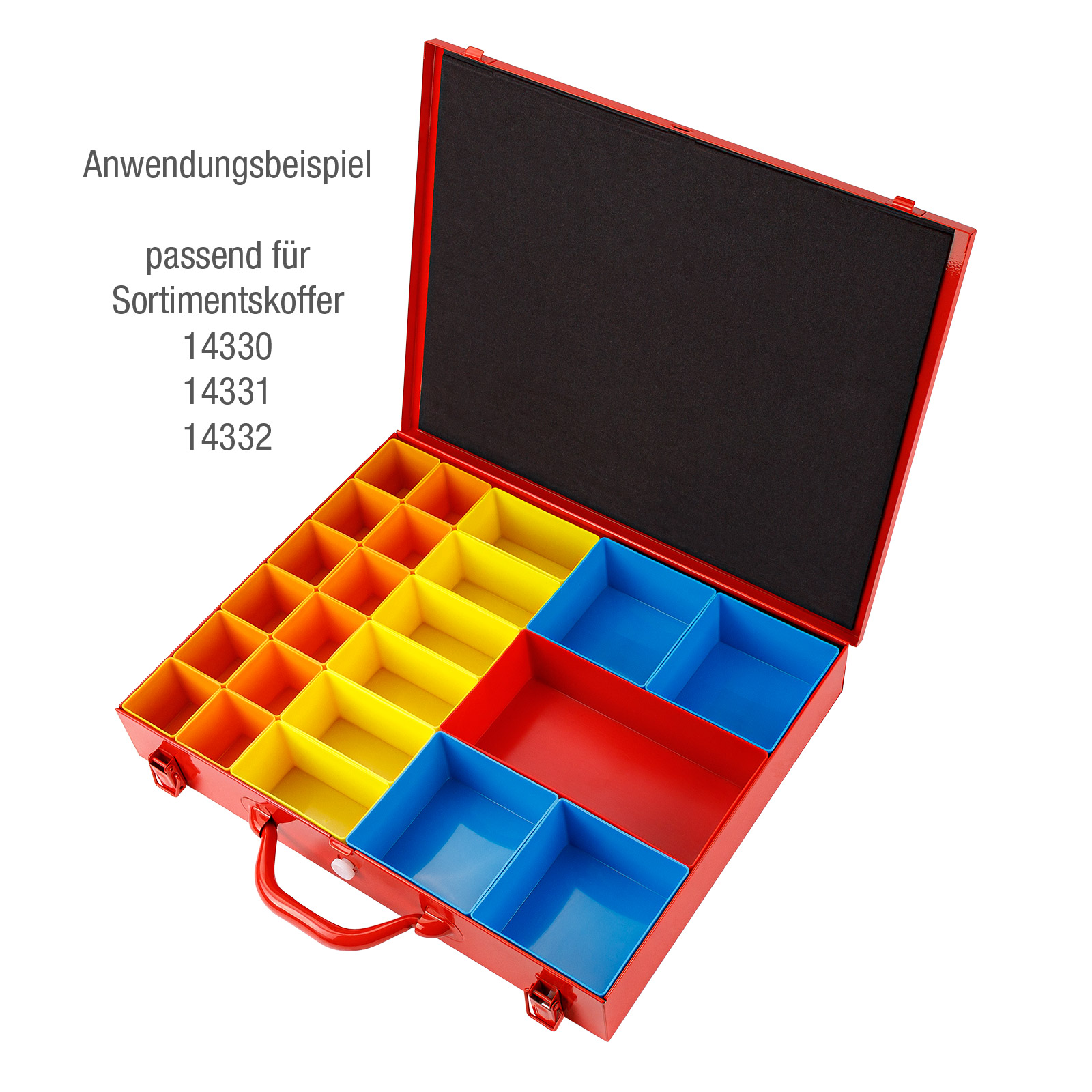 Universal Sortimentsbox Sortierkoffer C 107x107x62 mm Sortimentskasten Kleinteilemagazin Kleinteile Organizer Schraubenkoffer Sortierkoffer Metall Koffer