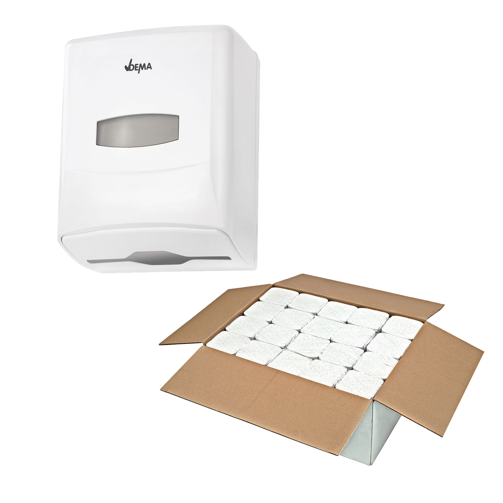 Papierhandtuchspender Set Handtuchspender mit Karton Papierhandtücher [Artikelpaket]