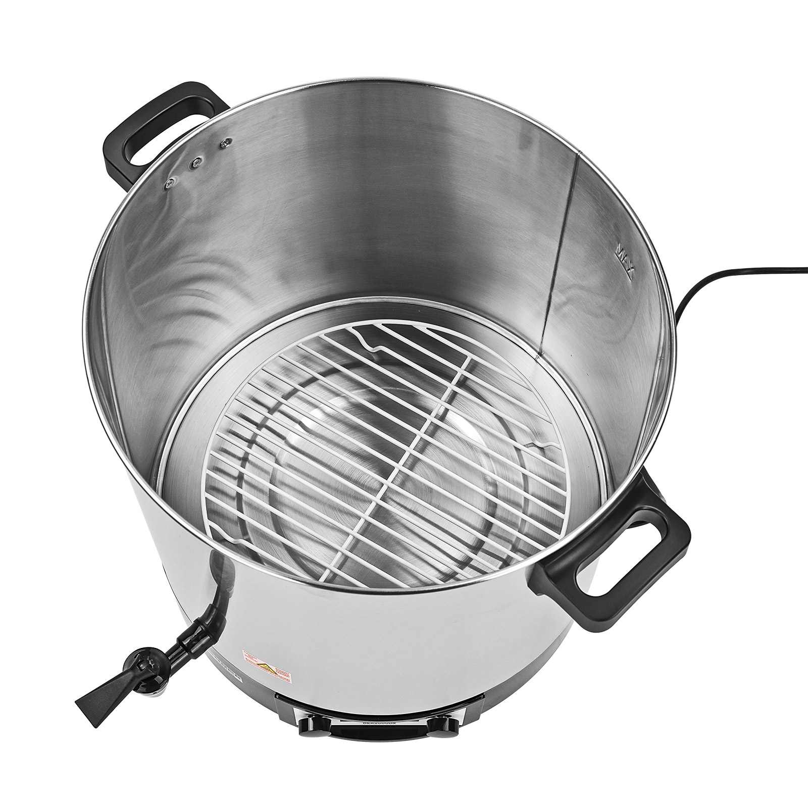 Edelstahl Einkochtopf DEA2000DX, Einkochautomat, Einkocher, 2000 W, 27 L, 38–100 °C, robust & langlebig, ideal für Obst, Gemüse, Marmelade & Saftbereitung