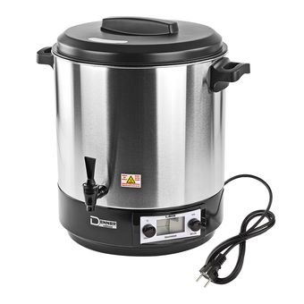 Edelstahl Einkochtopf DEA2000DX, Einkochautomat, Einkocher, 2000 W, 27 L, 38–100 °C, robust & langlebig, ideal für Obst, Gemüse, Marmelade & Saftbereitung