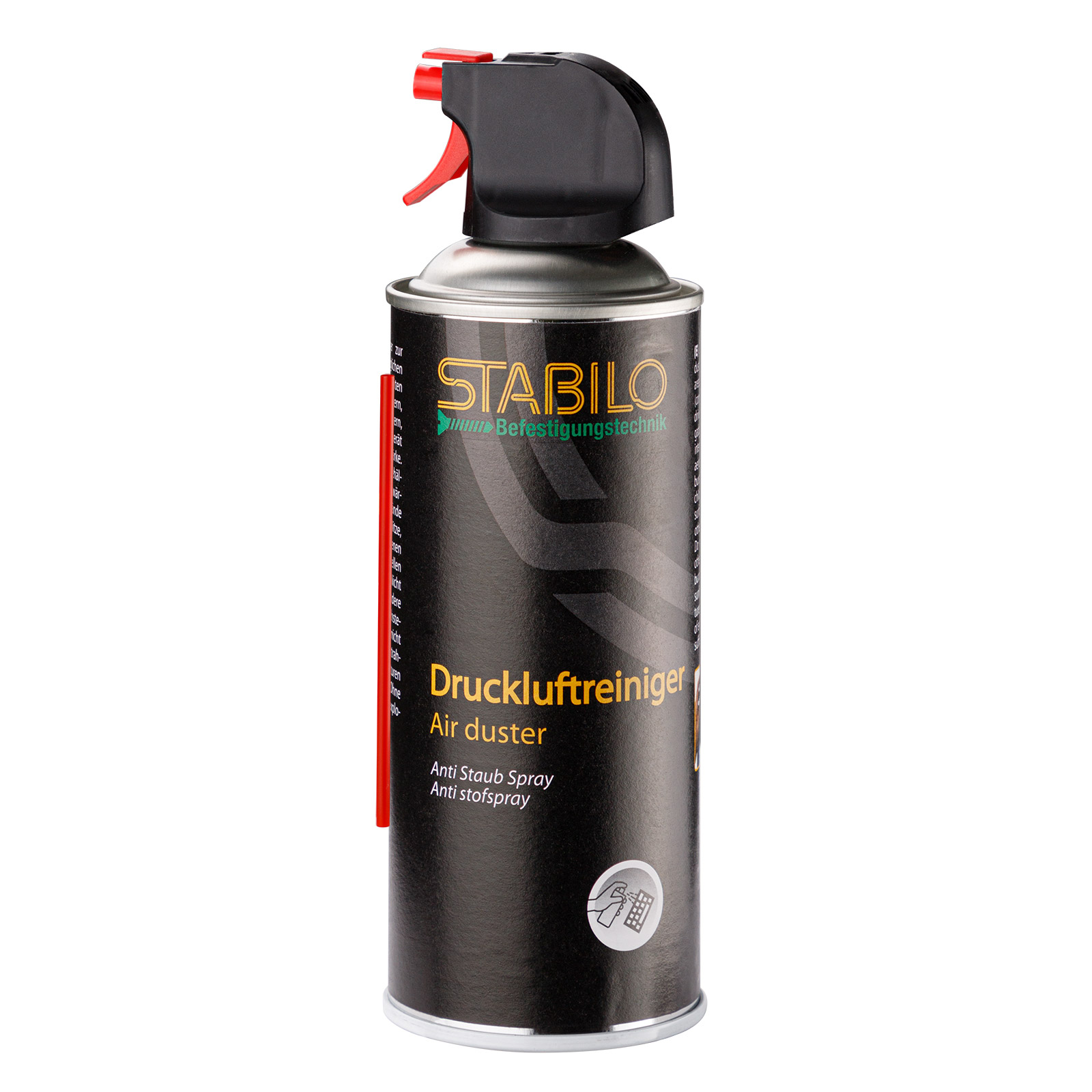 Stabilo Druckluftreiniger Spray 400 ml, Druckluftspray, Luftdruckreiniger, Reinigungsspray, praktisch, sauber, vielseitig, Elektronik, PC, Tastatur, Werkstatt, Büro
