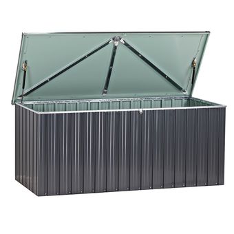 Gartenbox mit Gasdruckfeder XXL 770 L Auflagenbox, Kissenbox, Metallbox, Aufbewahrungsbox, Truhe, wasserdicht, robust & belüftet, ideal für Garten, Terrasse & Balkon