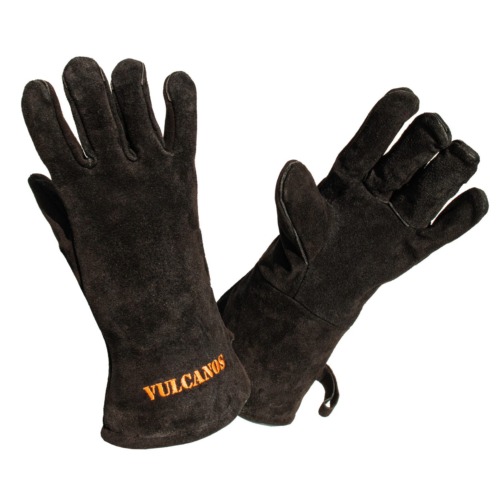 Grillhandschuhe Vulcanos - Grillhandschuhe, Ofenhandschuhe, Kaminhandschuhe - Veloursleder, Hitzebeständig, Rutschfest - Für Grill, Ofen, Kamin, BBQ, Outdoor