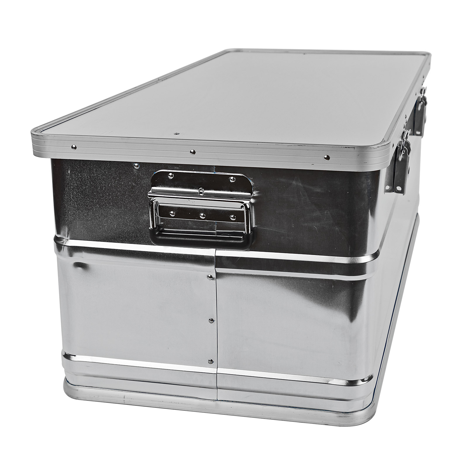 Alu Werkzeug Transportbox 90 L - Werkstattkiste, Lagerkiste, Lagerbox, Campingkiste - Robust, Leicht, Vielseitig - Für Werkzeug, Werkstatt, Camping, Outdoor, Hobby