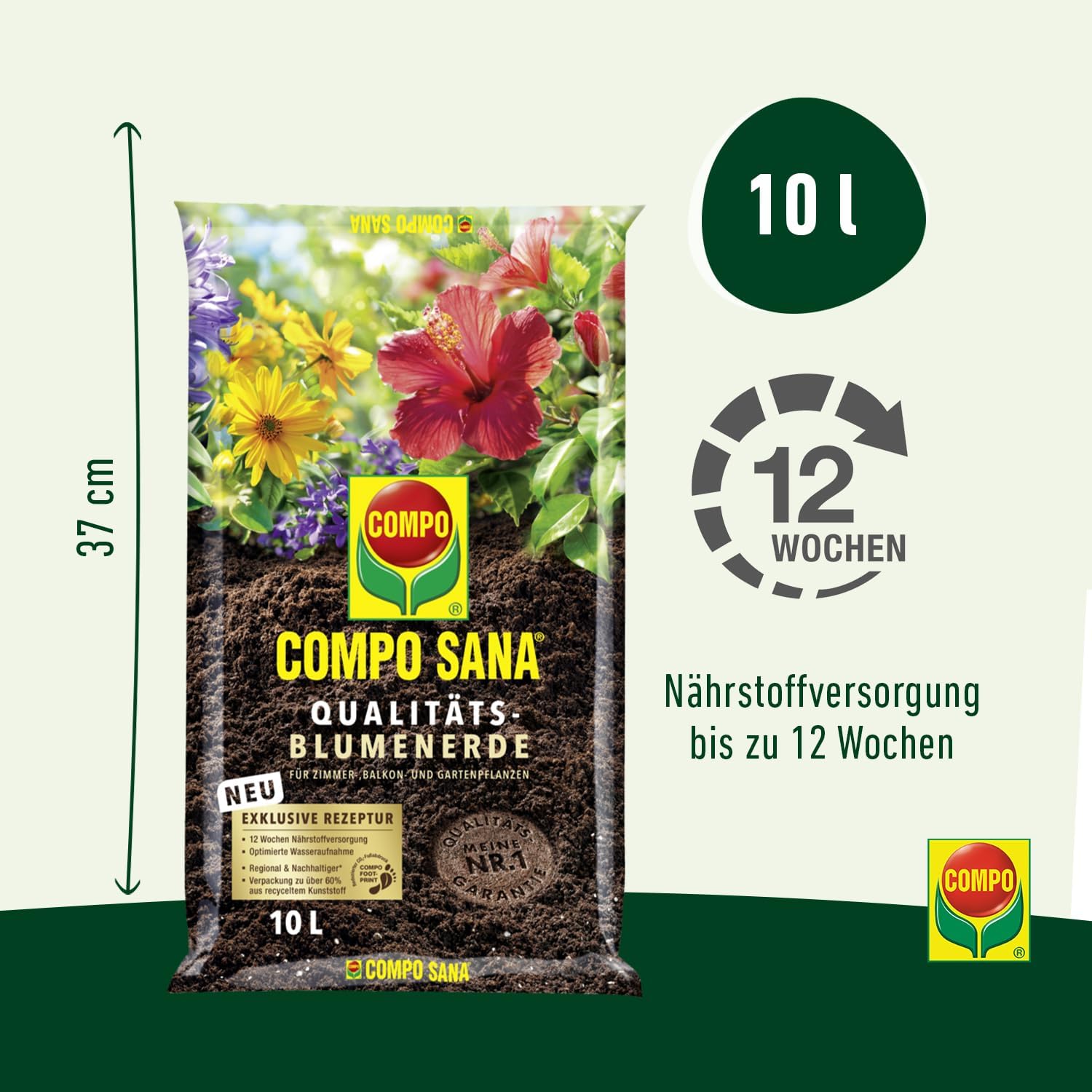Compo SANA Qualitäts-Blumenerde 10 l