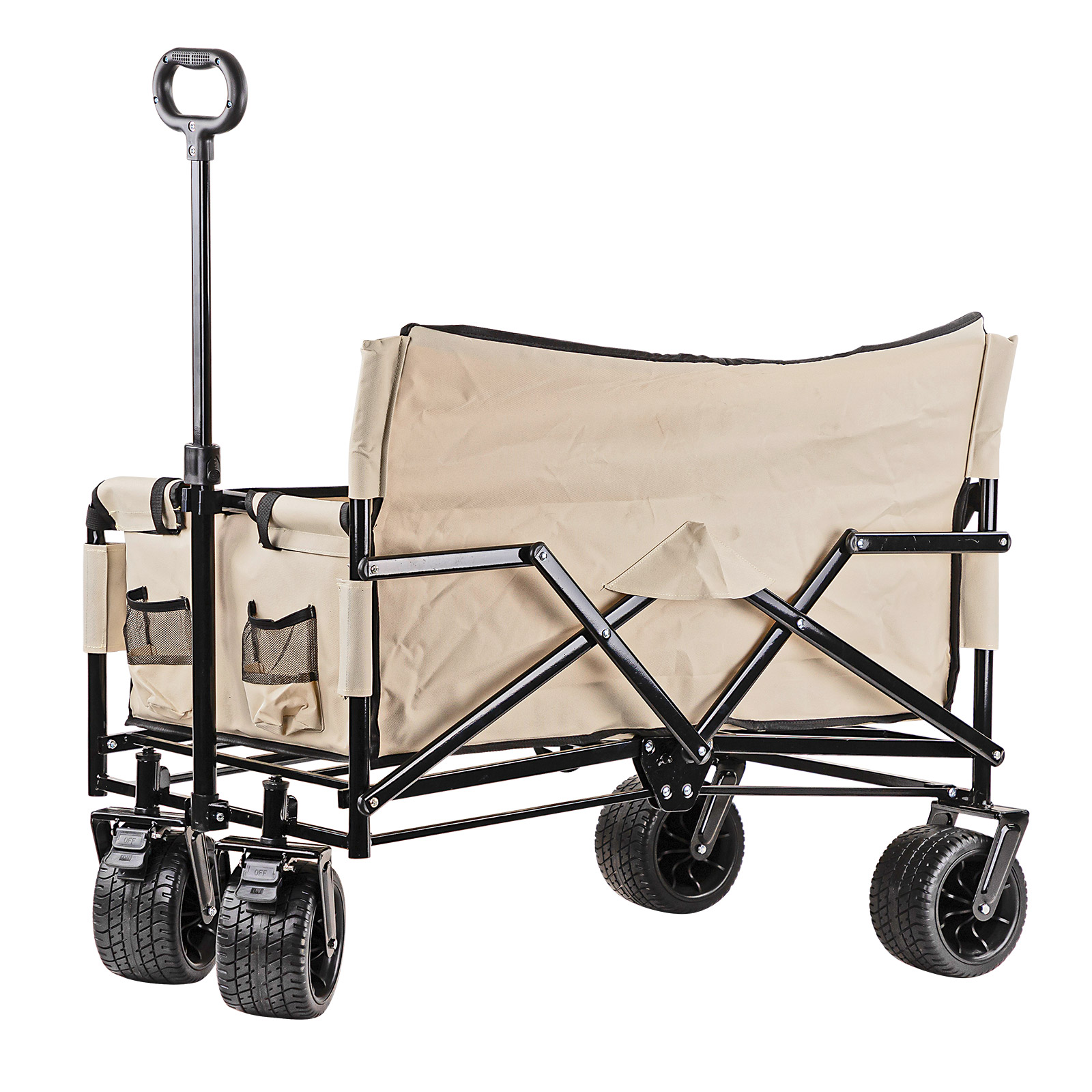 Multifunktions-Handwagen Beach 80, Bollerwagen, Transportwagen, Handwagen, faltbar, breite Räder, bis 80 kg belastbar, ideal für Strand, Garten, Picknick, Camping