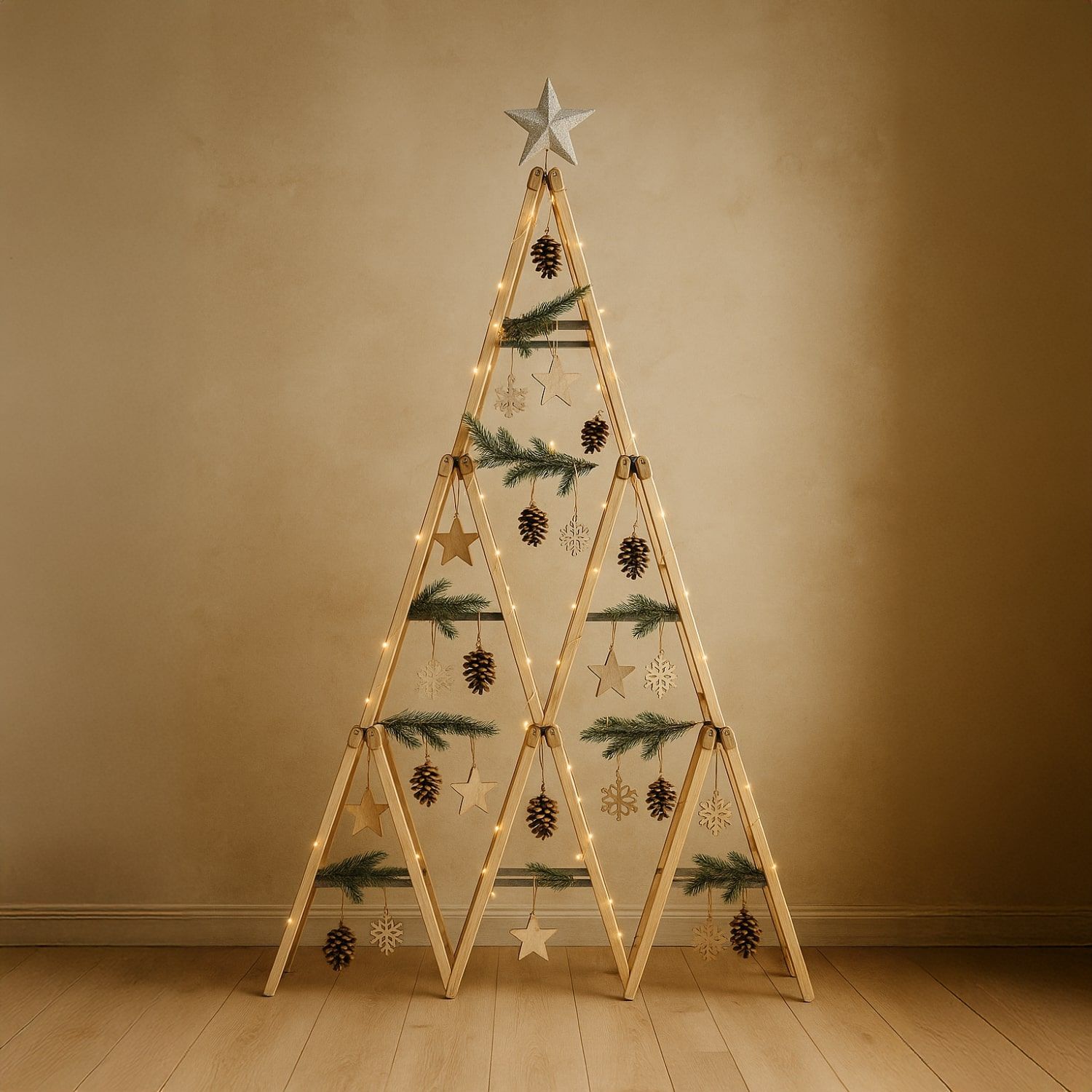 6x Holzklappbock, Unterstellbock, Gerüstbock, Stützbock, Arbeitsbock, Fichte, bis 80 kg, robust, stabil, Weihnachtsbaum, Werkstatt, Handwerk, Garten [Artikelpaket]