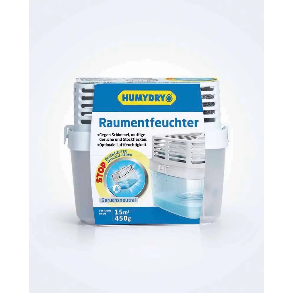 Humydry Luftentfeuchter Premium 450 g, Raumentfeuchter, Lufttrockner, Feuchtigkeitsabsorber, kompakt, effektiv, einfach, für Wohnräume, Badezimmer, Schränke