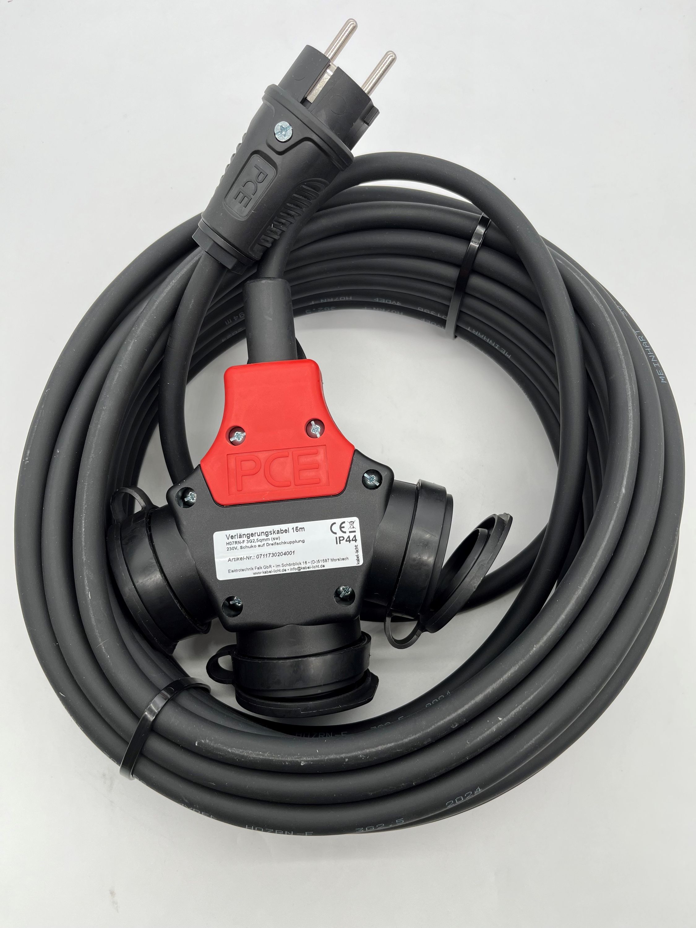 JeCo Gummi Strom Verlängerungskabel Außenbereich 230 V H07RN-F 3G1,5 / 5 bis 50m
