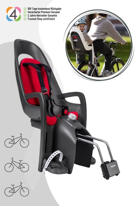 Hamax Caress Fahrradkindersitz mit abschließbarer Rahmenbefestigung