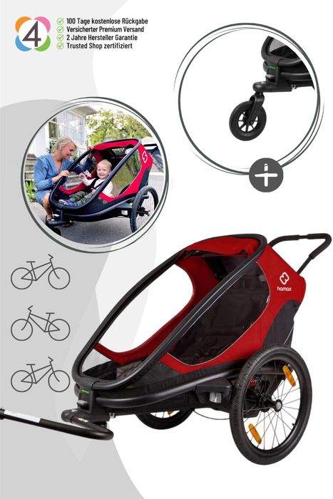 Hamax Outback One inkl. Fahrraddeichsel und Buggyrad