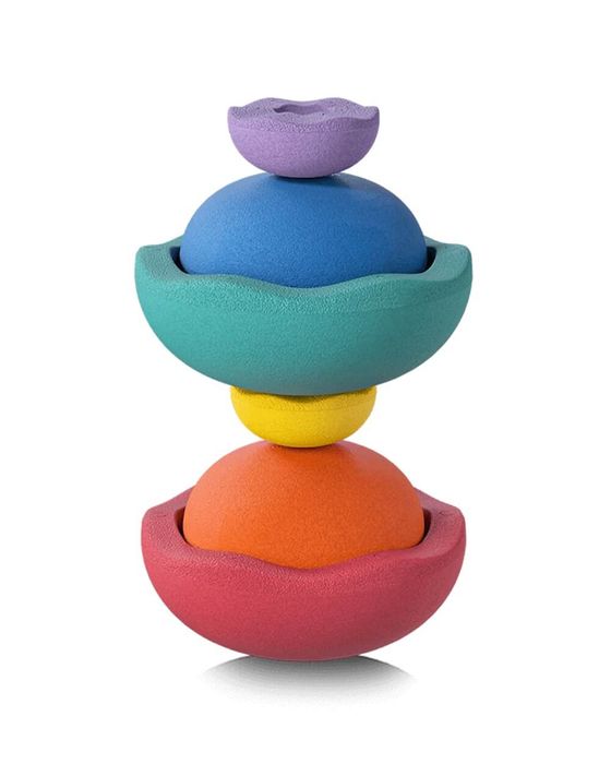 Stapelstein Inside Rainbow Classic 6er Set - (violet / blue / dark green / yellow / orange / red)