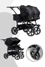 TFK Duo 2 Kombikinderwagen mit Luftkammer Radset (Gestell + 2 Kombieinheiten) / Zwillingswagen / Geschwisterwagen