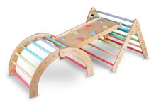 Tissi Piklerdreieck + Kletterbogen und Rutsche mit Kletterwolken Pastel bunt