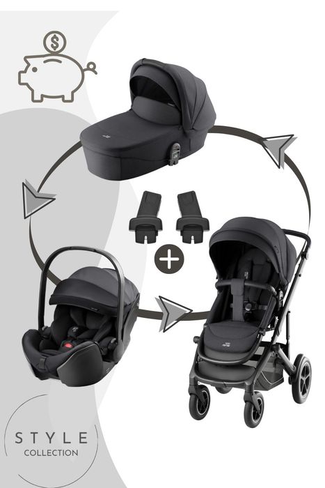 Britax Römer Smile 5Z - 5-in-1 Set Kombikinderwagen inkl. Babywanne, Babysafe Pro und Babyschalen Adapter